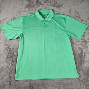 PGA Tour Men's Green Shadow Stripe Short Sleeve Performance Polo Size XL